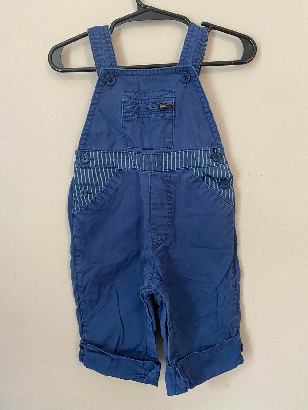 GAP Blue Kids Overalls with Striped Waistband